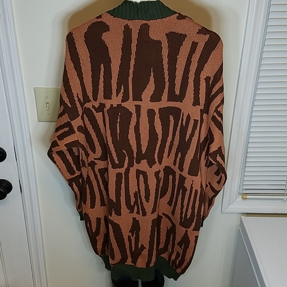 Zara Abstract Jacquard Cardigan Brown - Picture 3 of 3